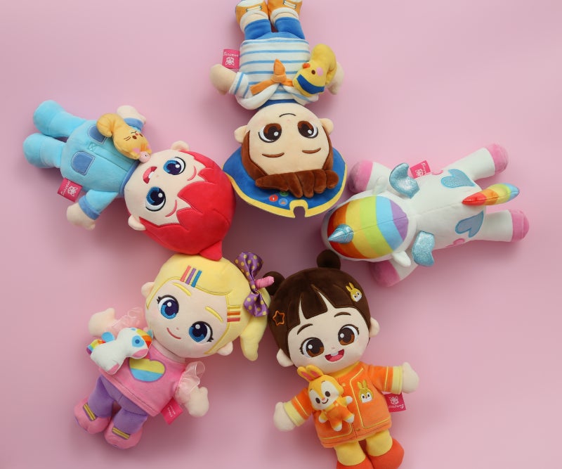 The full Bebefinn Magnetic Cuddle Plush lineup